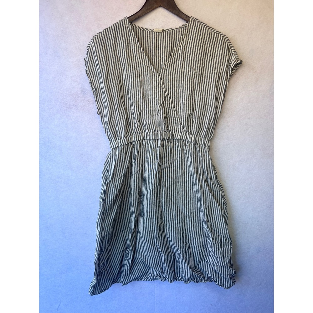 Lintico Linen Striped Wrap Dress Medium Old Money Preppy Resortwear Classic